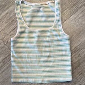 American Eagle Outfitters Striped Tank Top - Blue and White